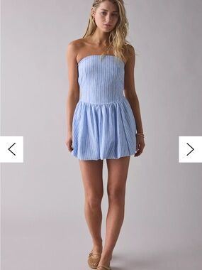 Urban Outfitters Bubble Hem Strapless Open Back Romper